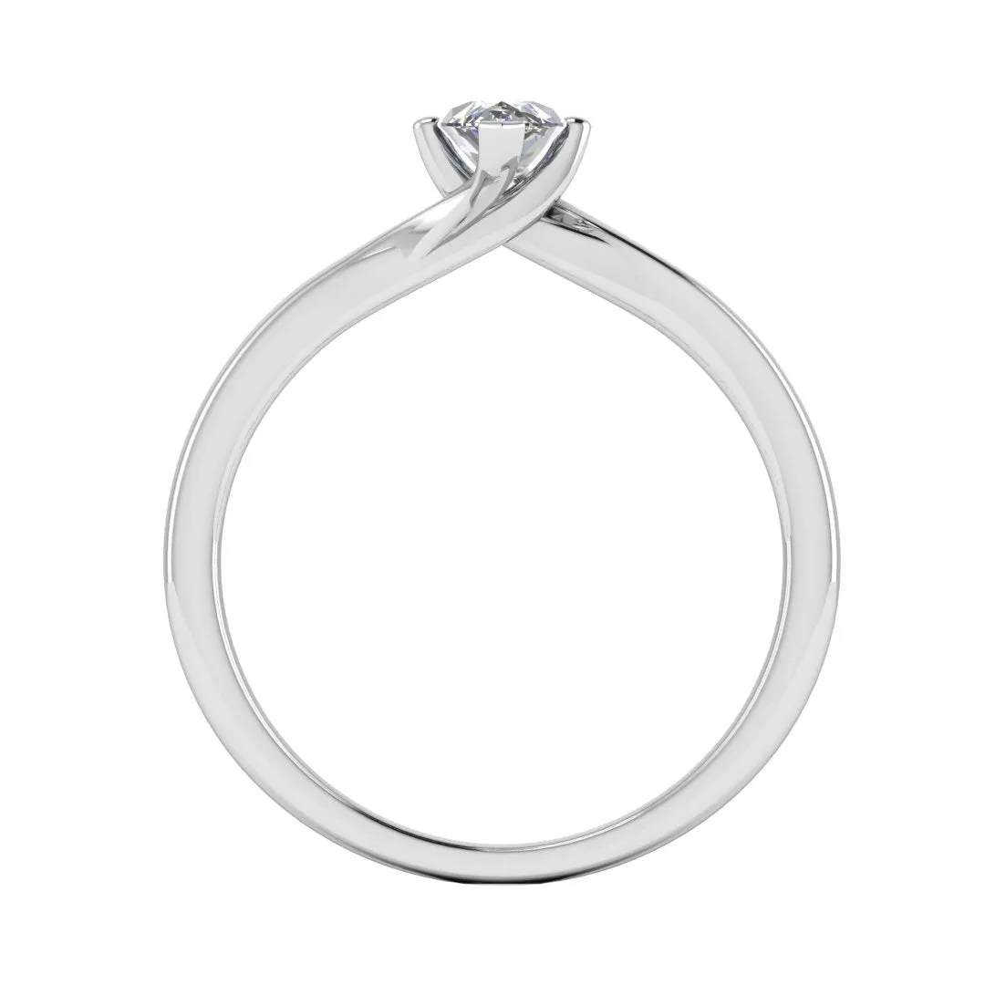 "Elle" Solitaire Twist Marquise Cut Diamond Engagement Ring SSMC06