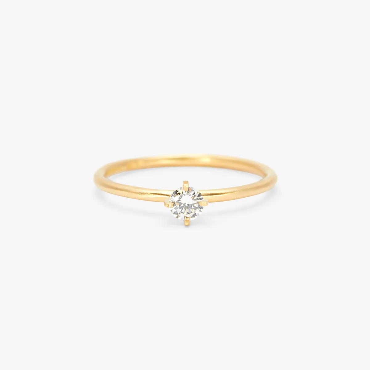 R11703W | 3.5mm White Diamond Noble Ring