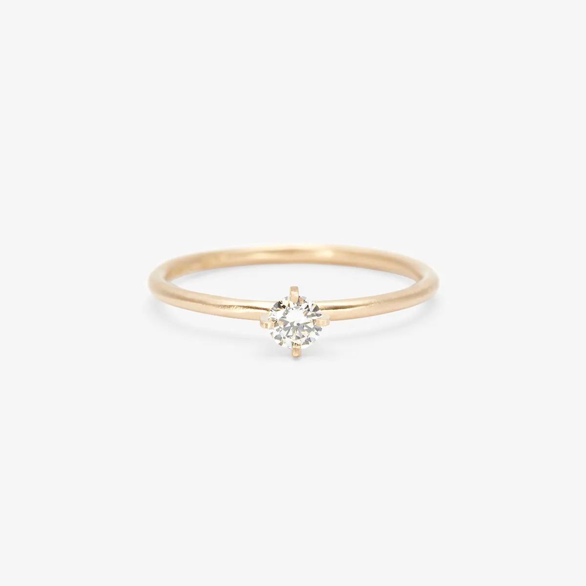 R11703W | 3.5mm White Diamond Noble Ring