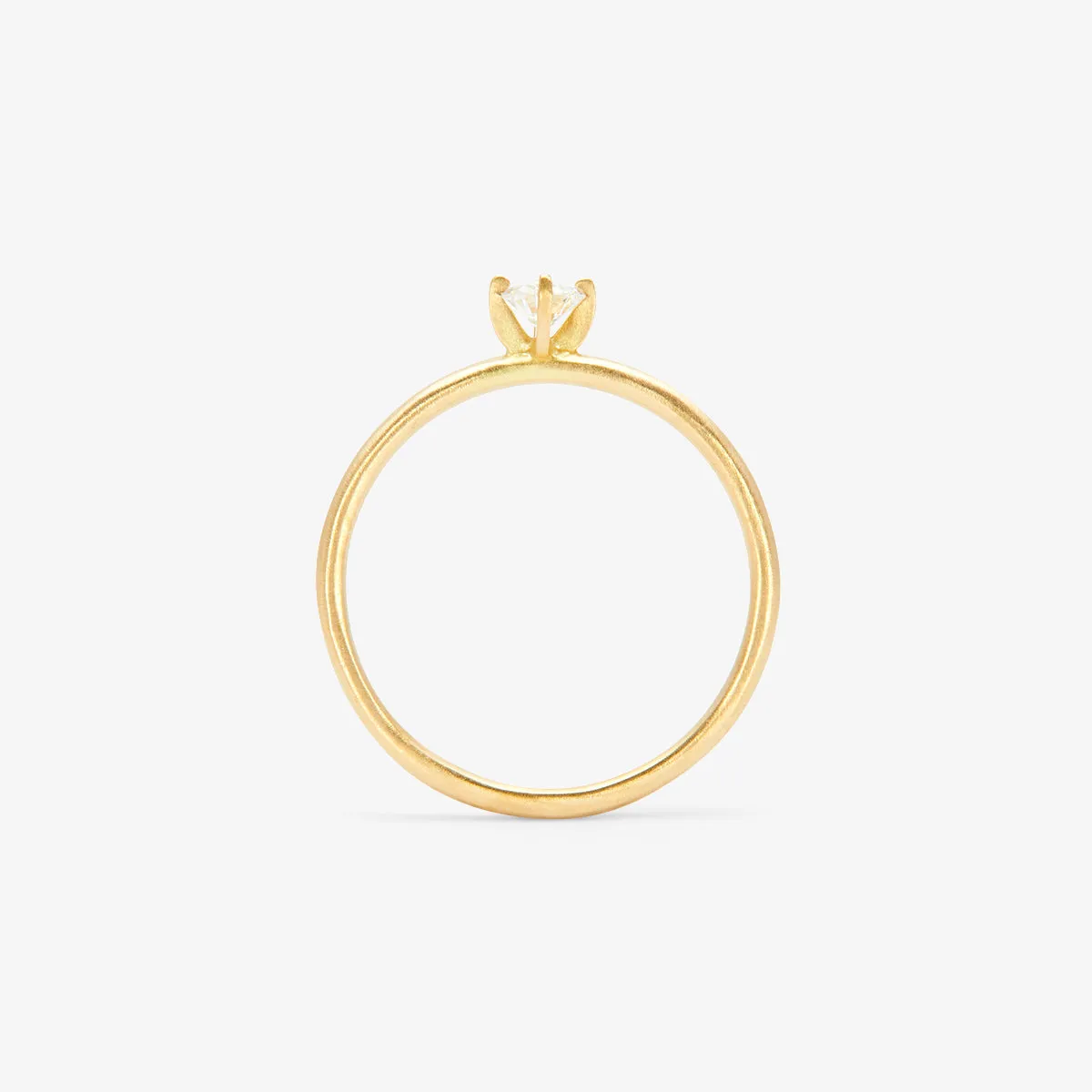 R11703W | 3.5mm White Diamond Noble Ring