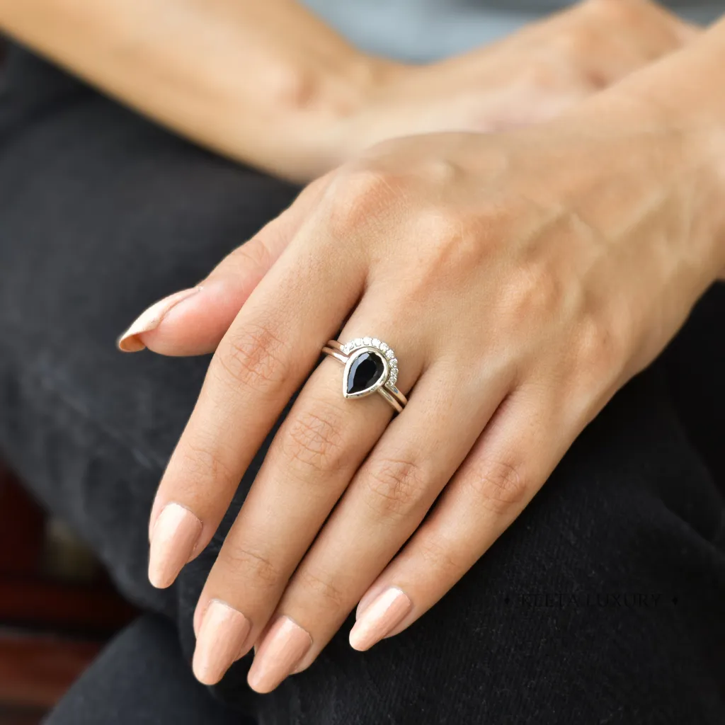 Raven's Tear - Black Onyx Ring Set