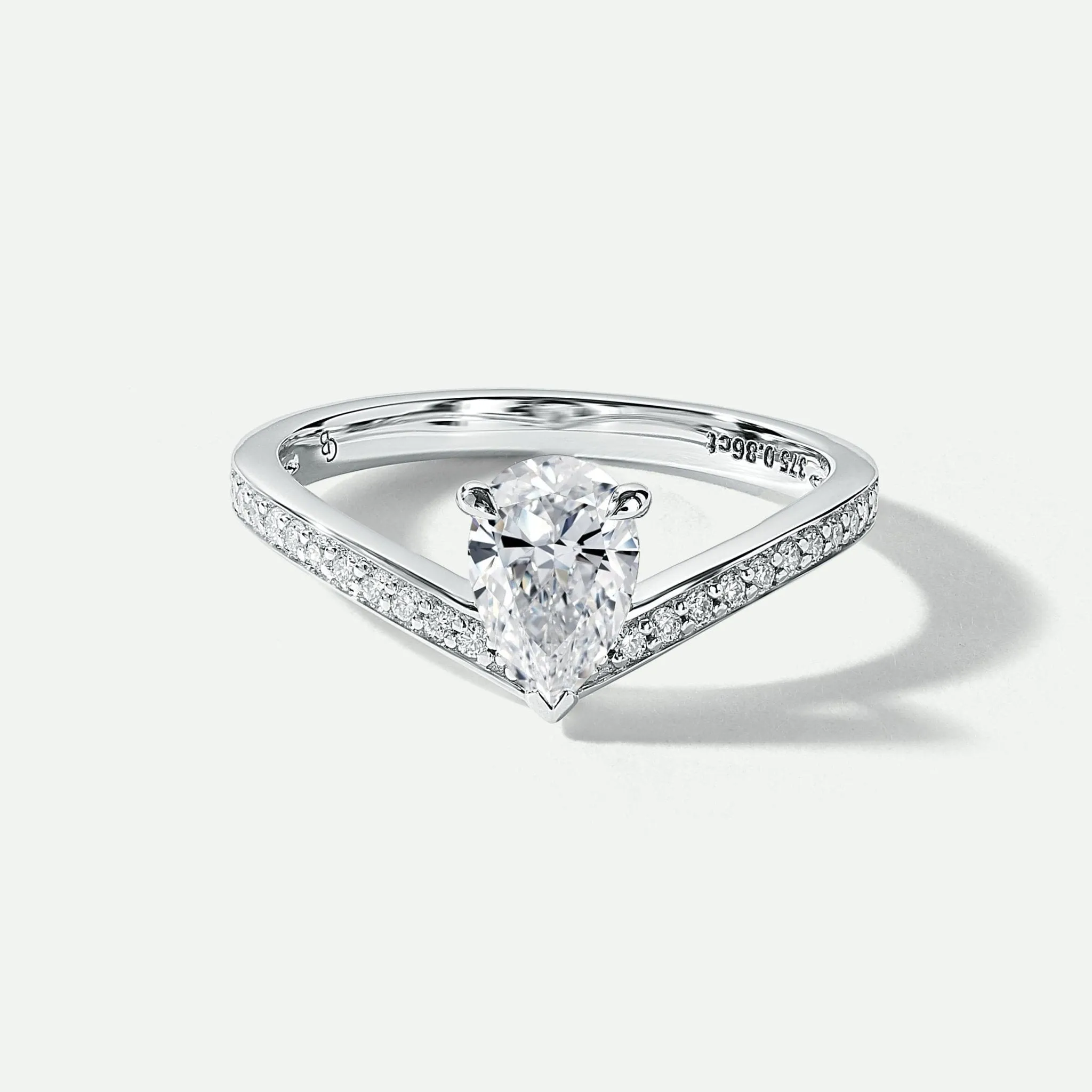 Remi | 9ct White Gold 0.86ct tw Pear Lab Grown Diamond Engagement Ring