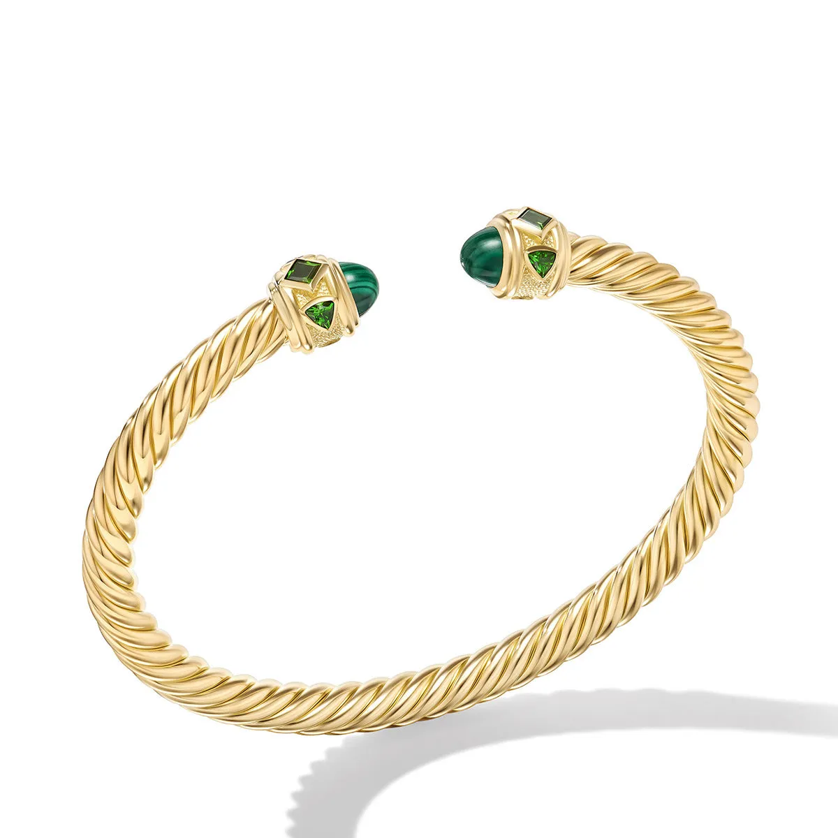 Renaissance Bracelet in 18K Yellow Gold with Malachite and Chrome Diopside