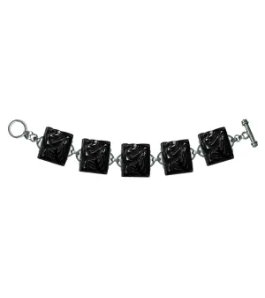 Retrolite Floral Toggle Bracelet in Black by Classic Hardware