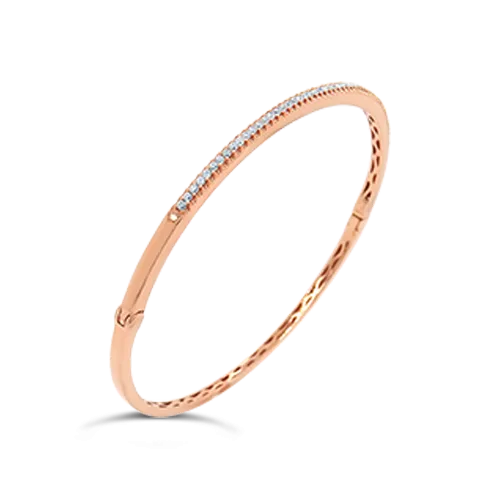 Rose Gold & Diamond Bangle Bracelet