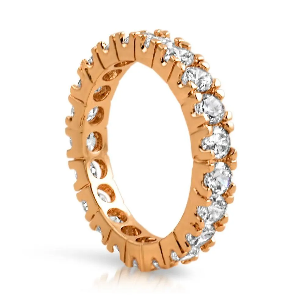 Rose Gold Eternity Band 360 3MM CZ Bling Bling Ring