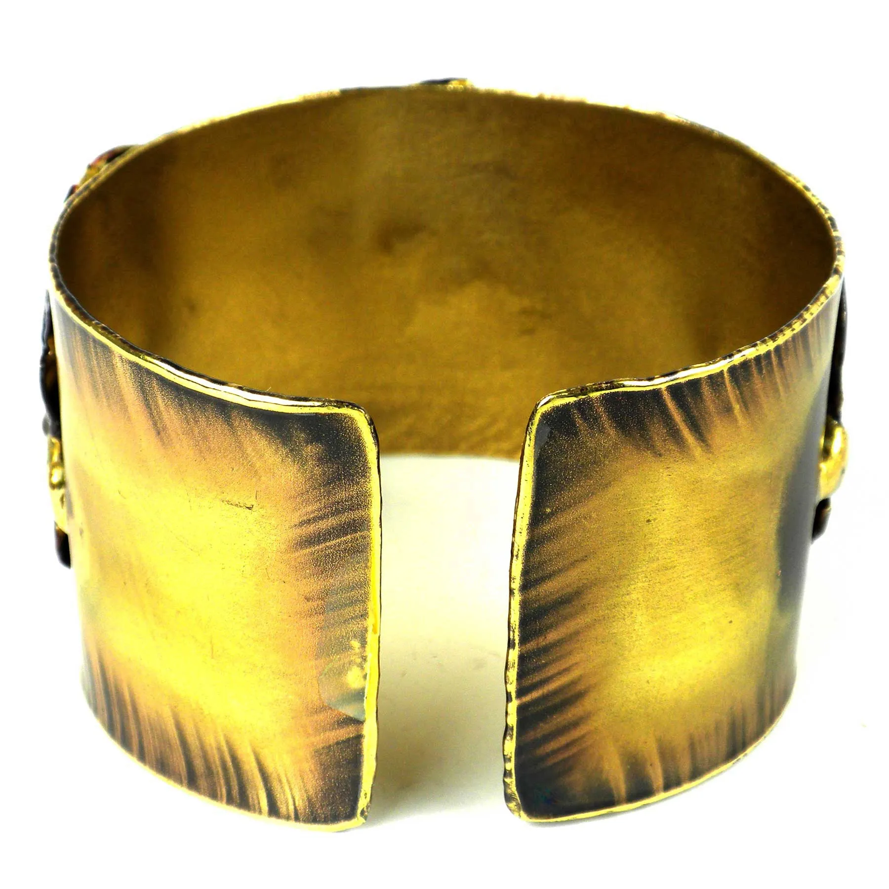 Roulette Red Tiger Eye Brass Cuff Brass Images