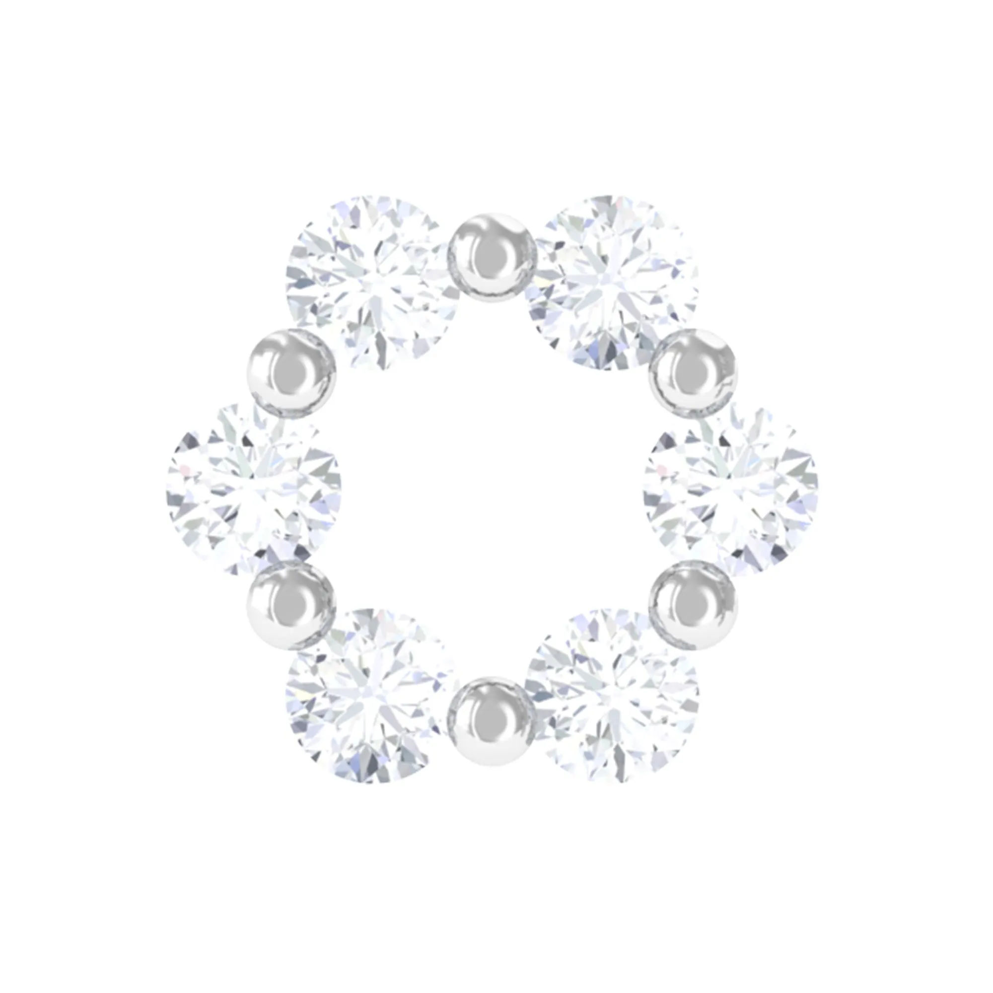 Round Moissanite Circle Eternity Earring for Cartilage Piercing