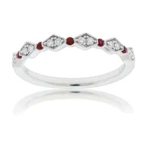 Ruby and Diamond Stackable Ring