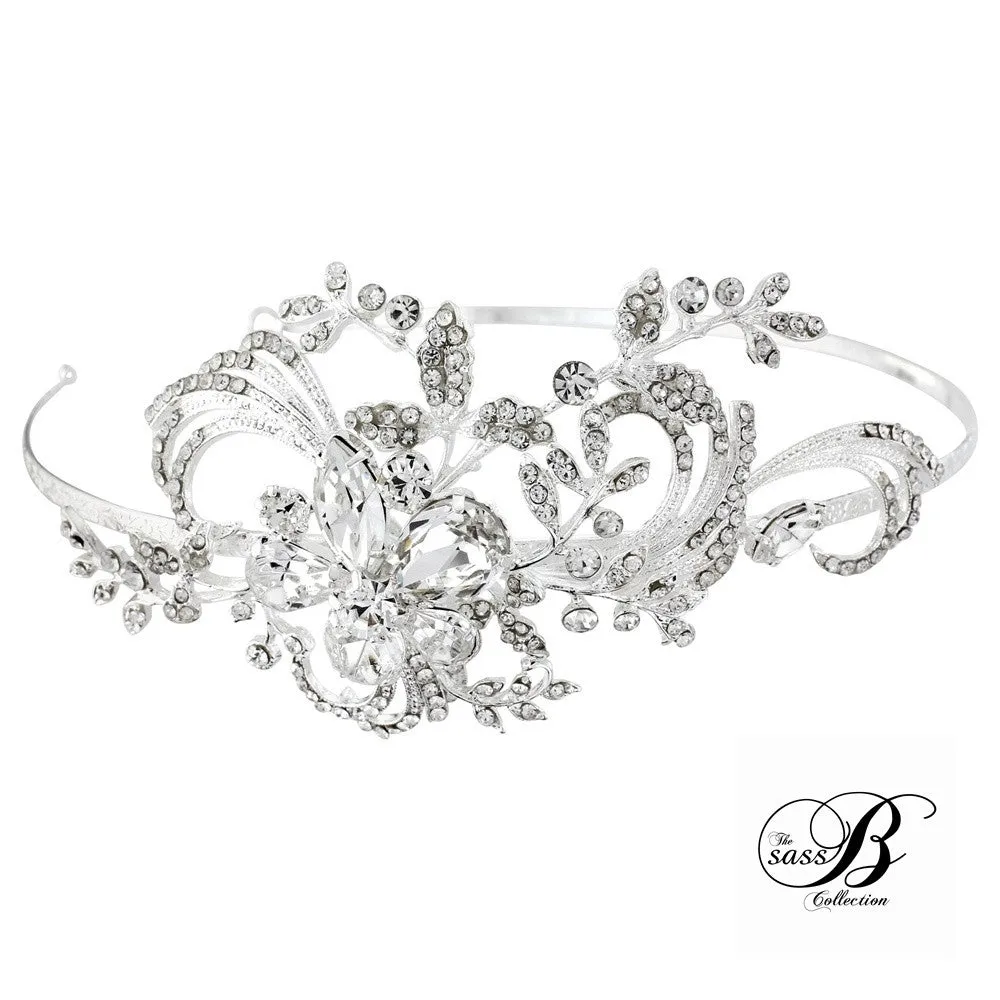 SassB Cordelia Crystal  Side Tiara