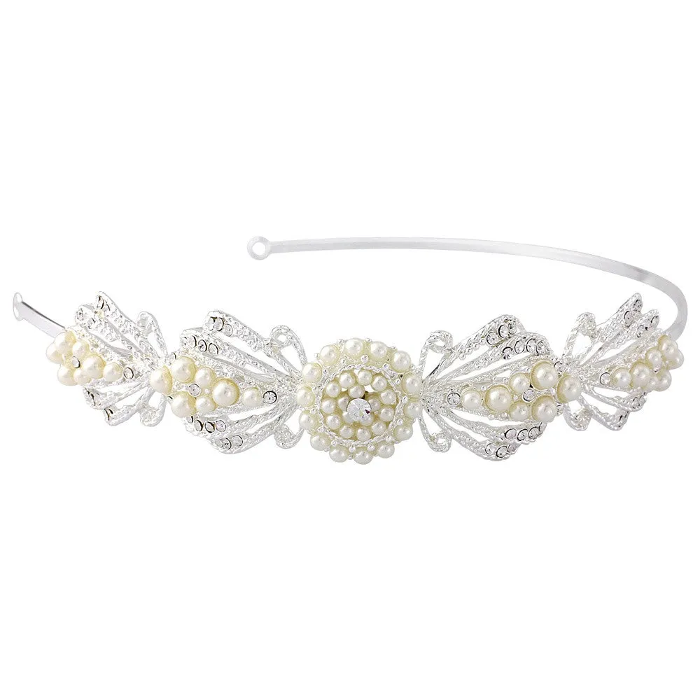 SassB Estelle Pearl Side Tiara