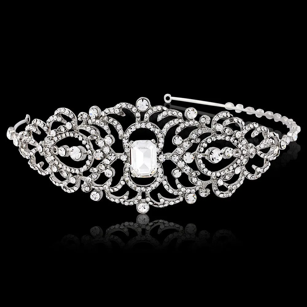 SassB Victoria Crystal Side Tiara