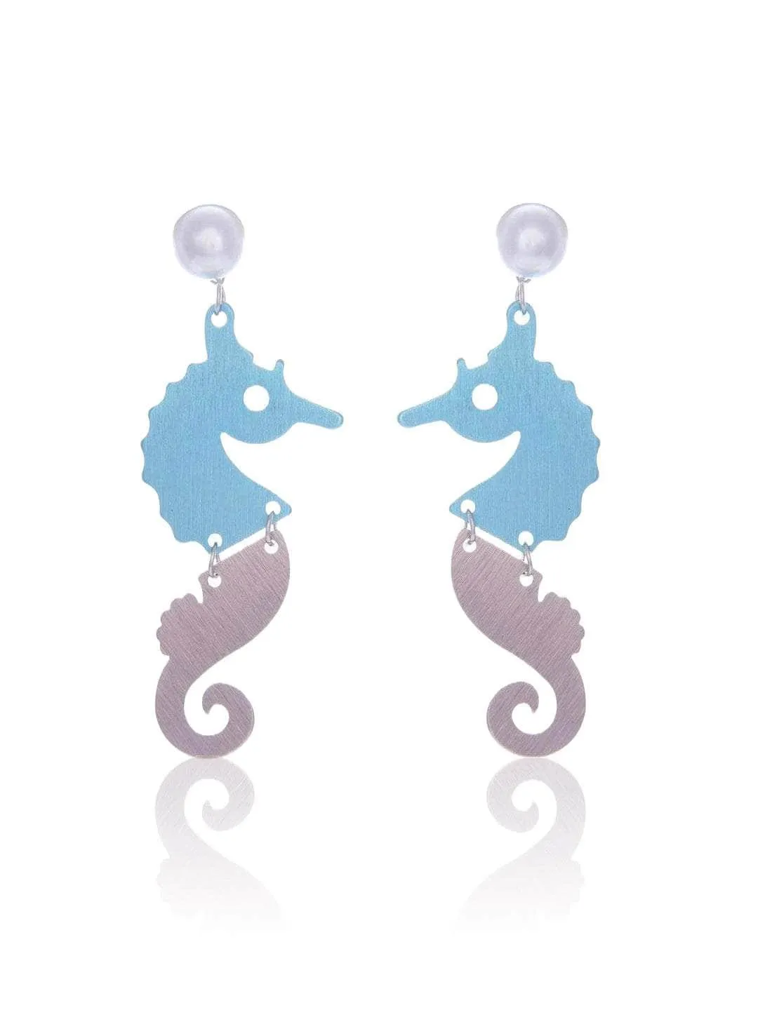 Sea Horse Earrings Blue