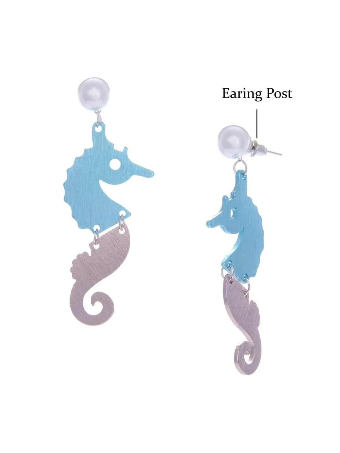 Sea Horse Earrings Blue