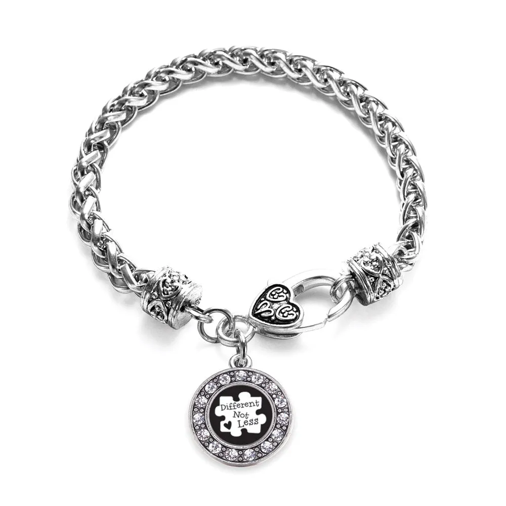 Silver Different Not Less Circle Charm Braided Bracelet