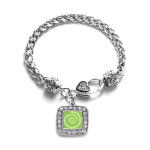 Silver Essential Tremor Symbol Square Charm Braided Bracelet