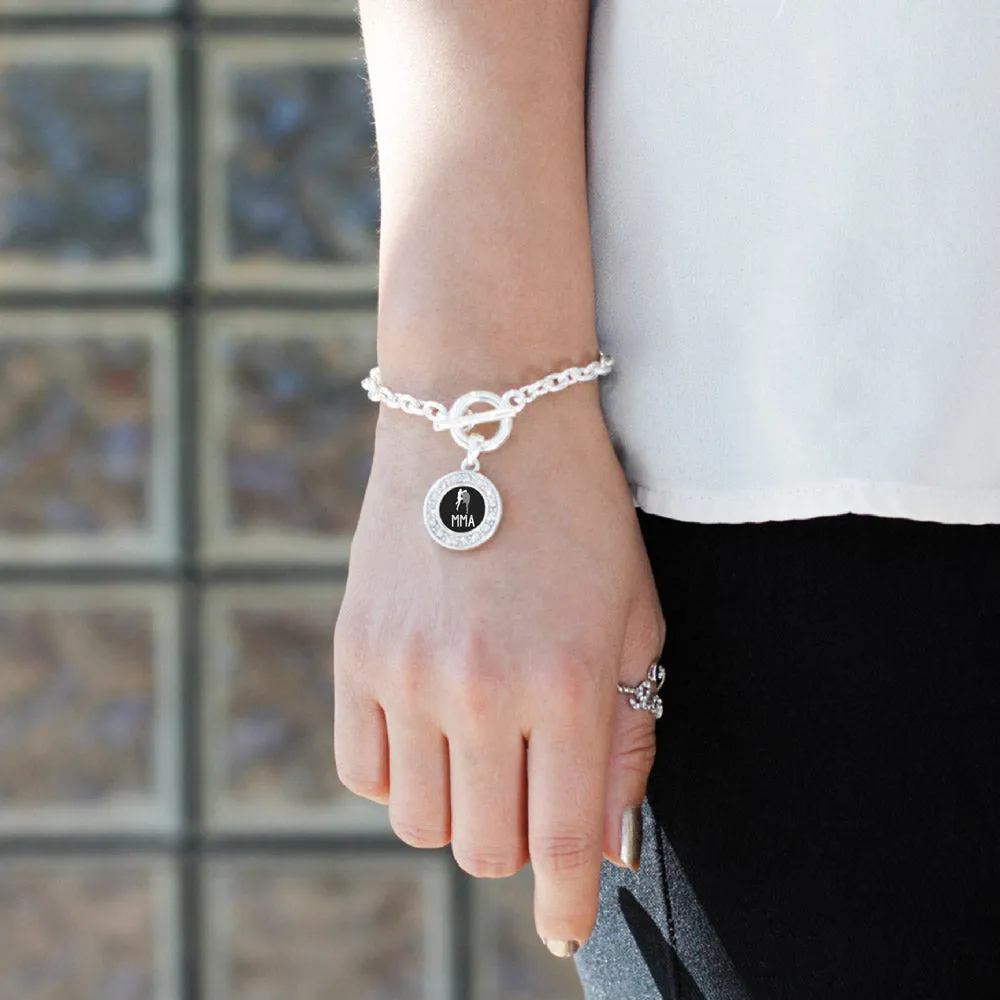 Silver MMA Circle Charm Toggle Bracelet