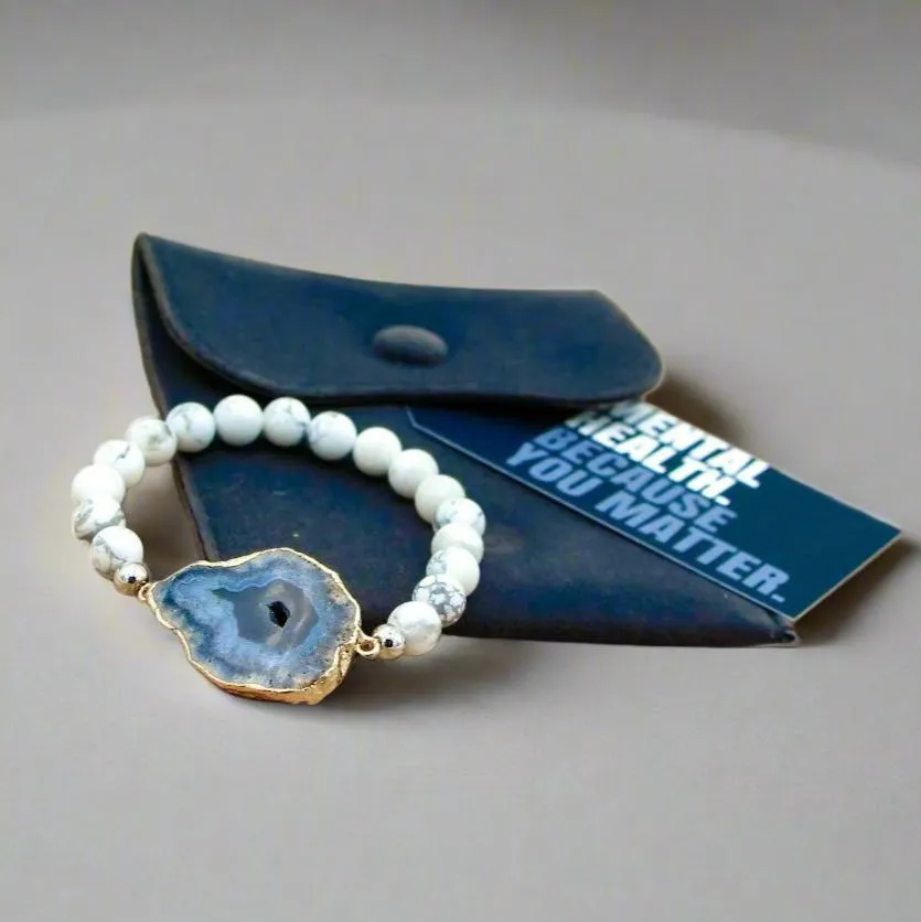 Soothing Snowy White Howlite Bracelet – Calming Energy with Healing Stones