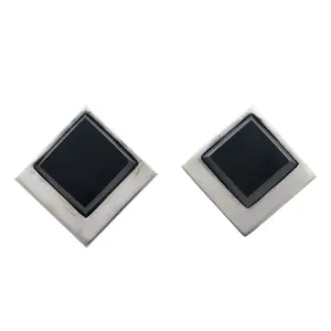 Square Black Onyx Mexican Earrings