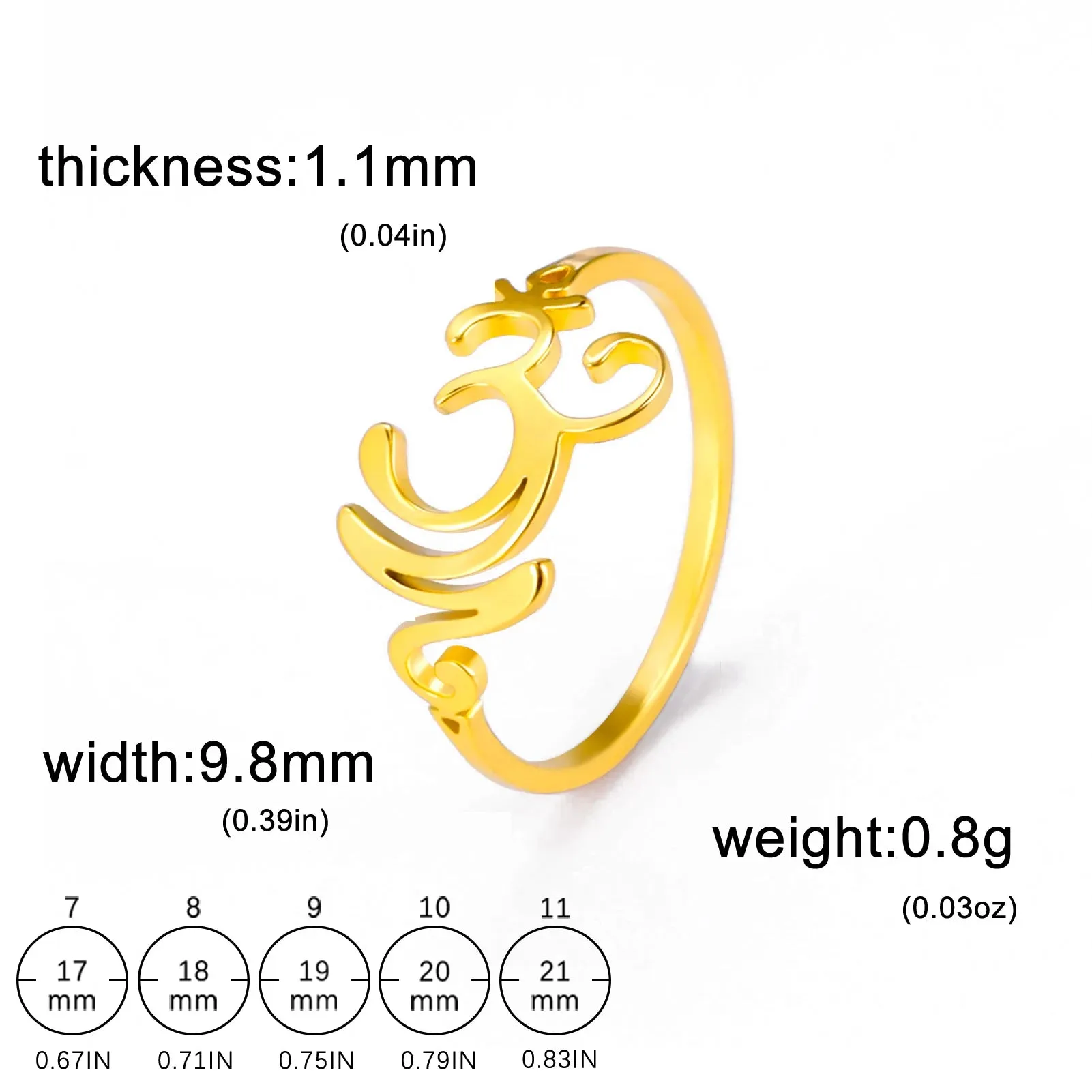 Stainless Steel Om Aum Symbol Ring - Yoga Jewelry for Men & Women