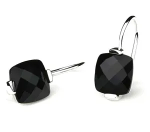 Sterling Silver  Black Onyx Drop Earrings