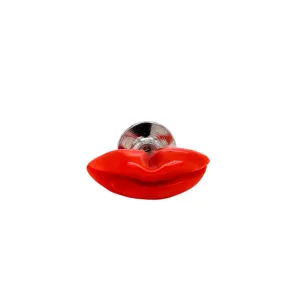 Sterling Silver Coral Kiss Lapel Pin