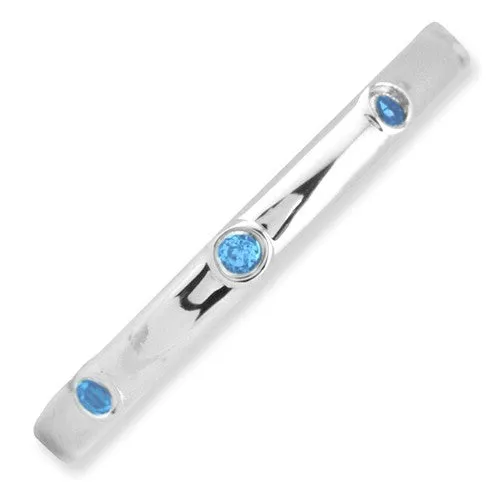 Sterling Silver Stackable Expressions Blue Topaz Ring