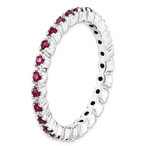 Sterling Silver Stackable Expressions Ruby Eternity Ring