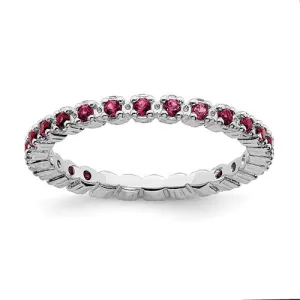 Sterling Silver Stackable Expressions Ruby Eternity Ring