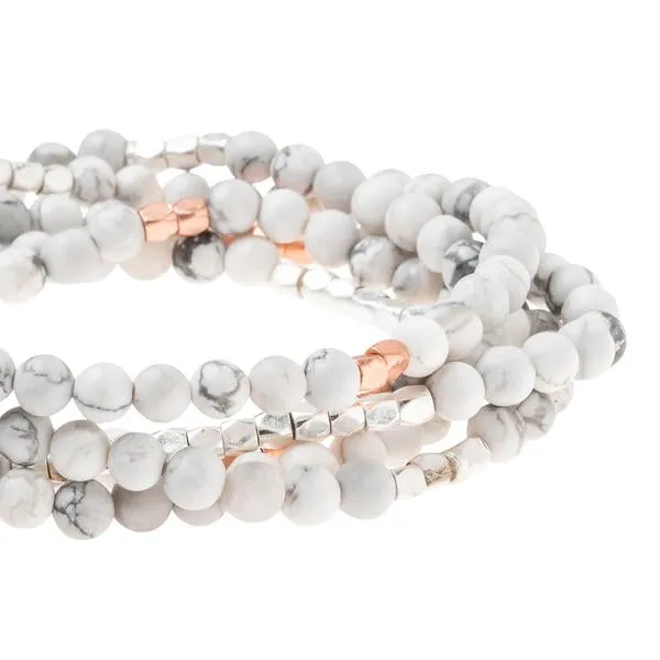 Stone Wrap Howlite Rose Gold Silver