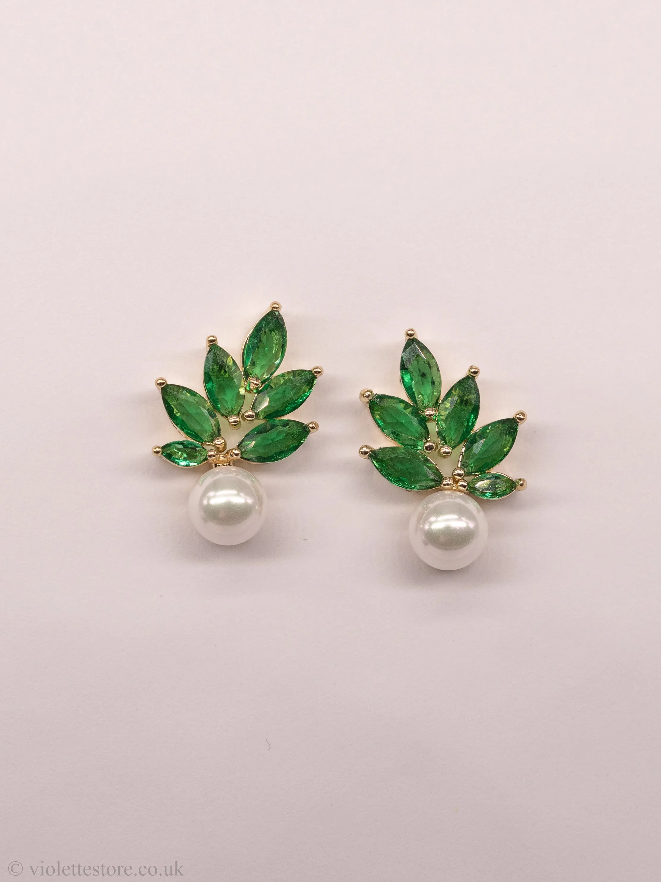 Stud Earrings Green