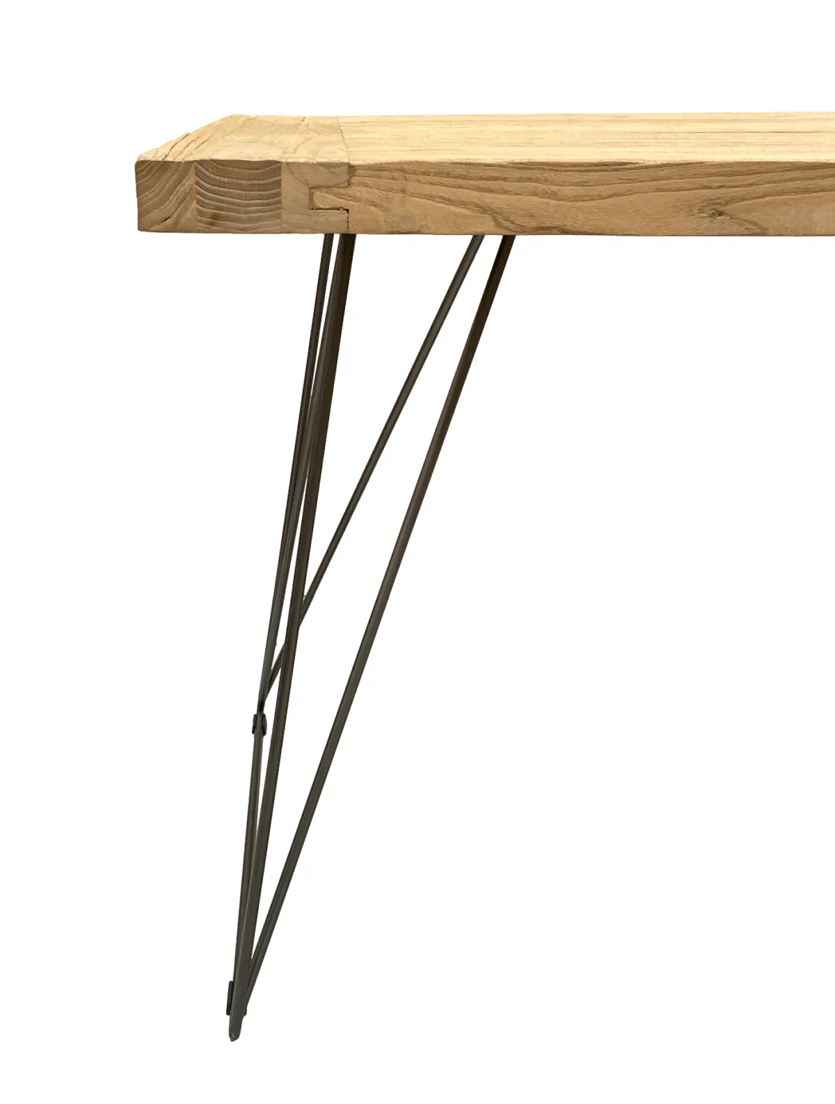 The 40mm Old Barn Reclaimed Elm Table / Desk - Wire Frame Legs