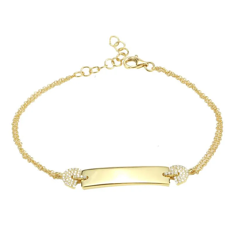 The Lexi Diamond ID Bracelet - Engravable