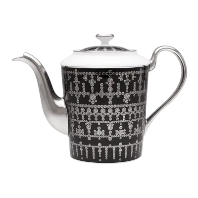 Tiara Black & Platinum Teapot