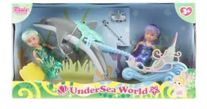 UNDERSEA WORLD MERMAID MINI CARRIAGE GREEN/PURPLE DOLLS