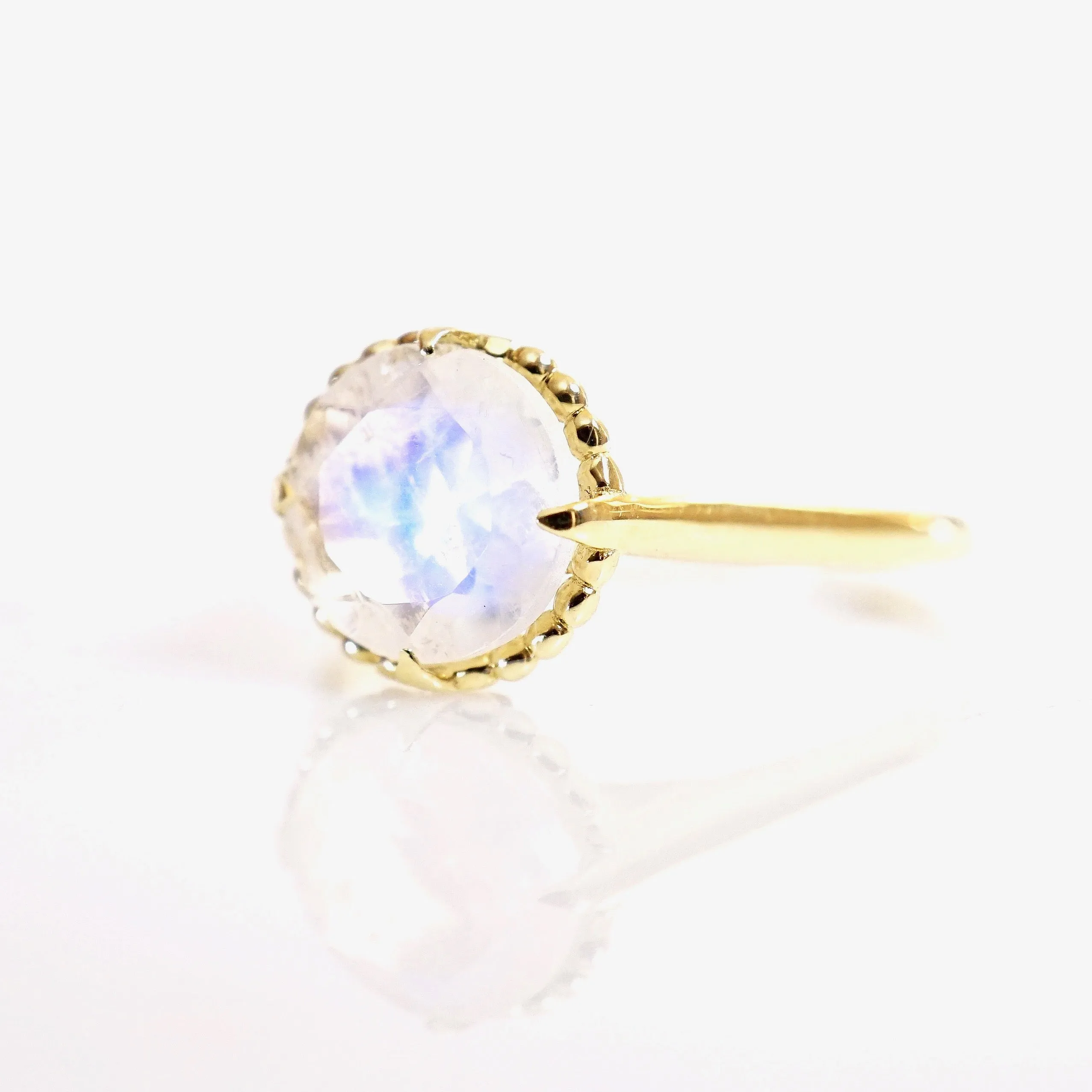 Unique Moonstone Engagement Ring - Moonstone Compass Ring - Moonstone Wedding Set