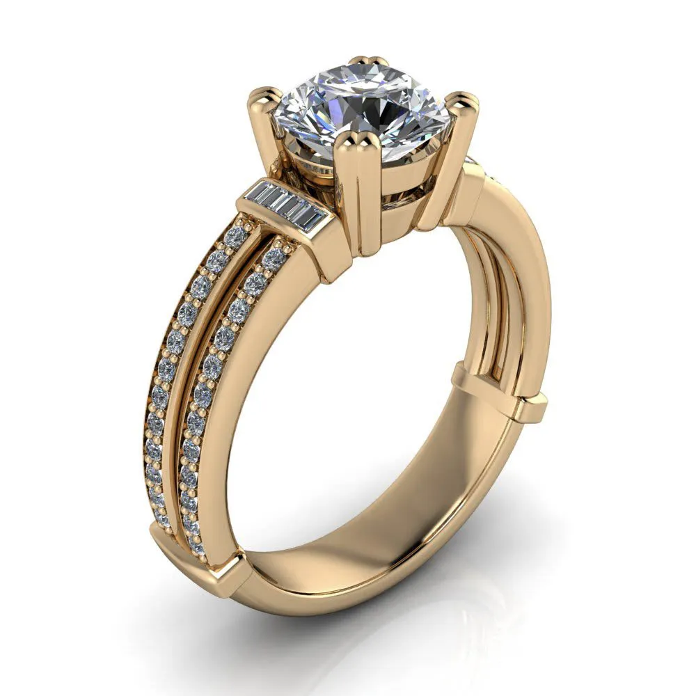 Unique Style Engagement Ring - Havana