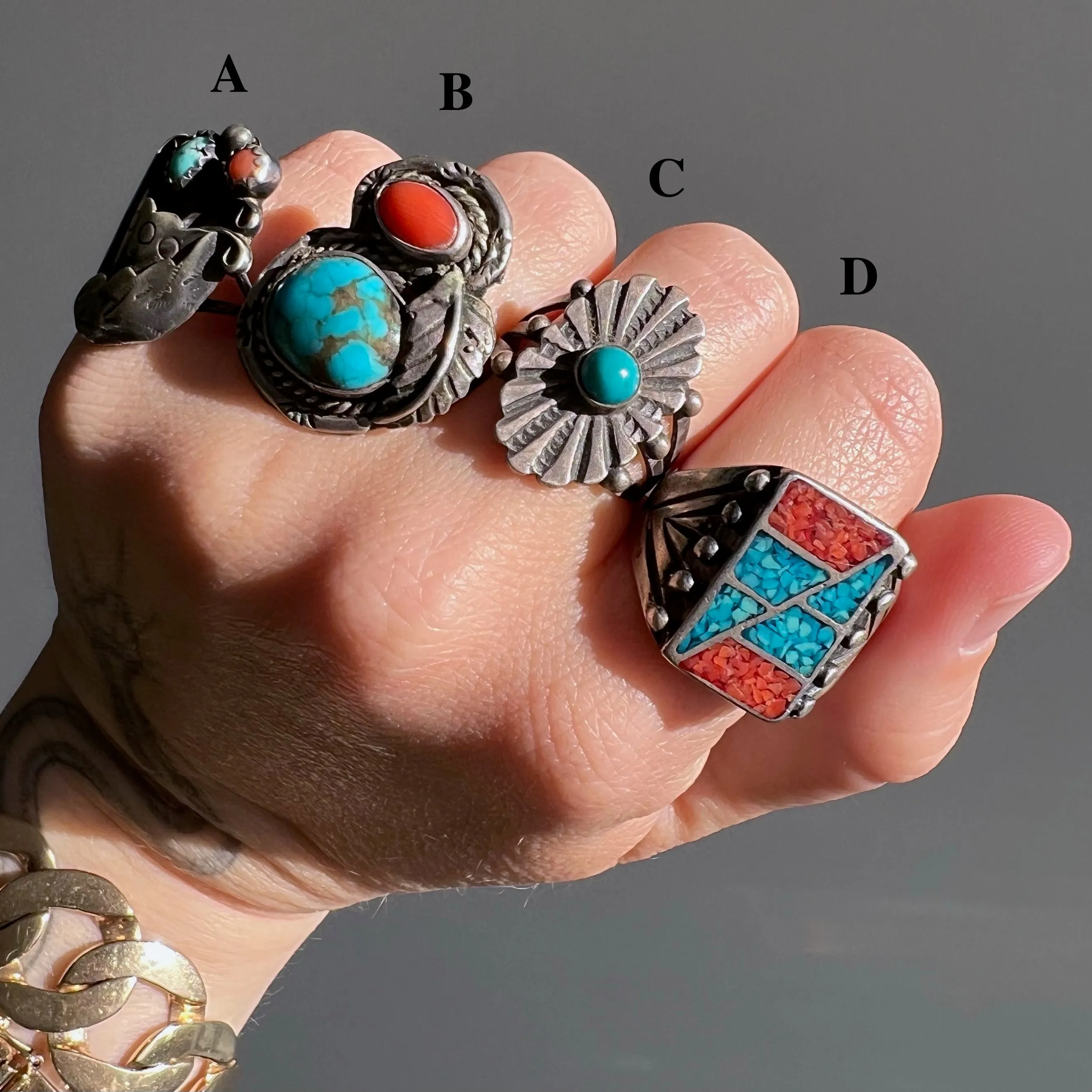 V I N T A G E // sterling silver rings by style and price / southwestern turquoise / $88 each