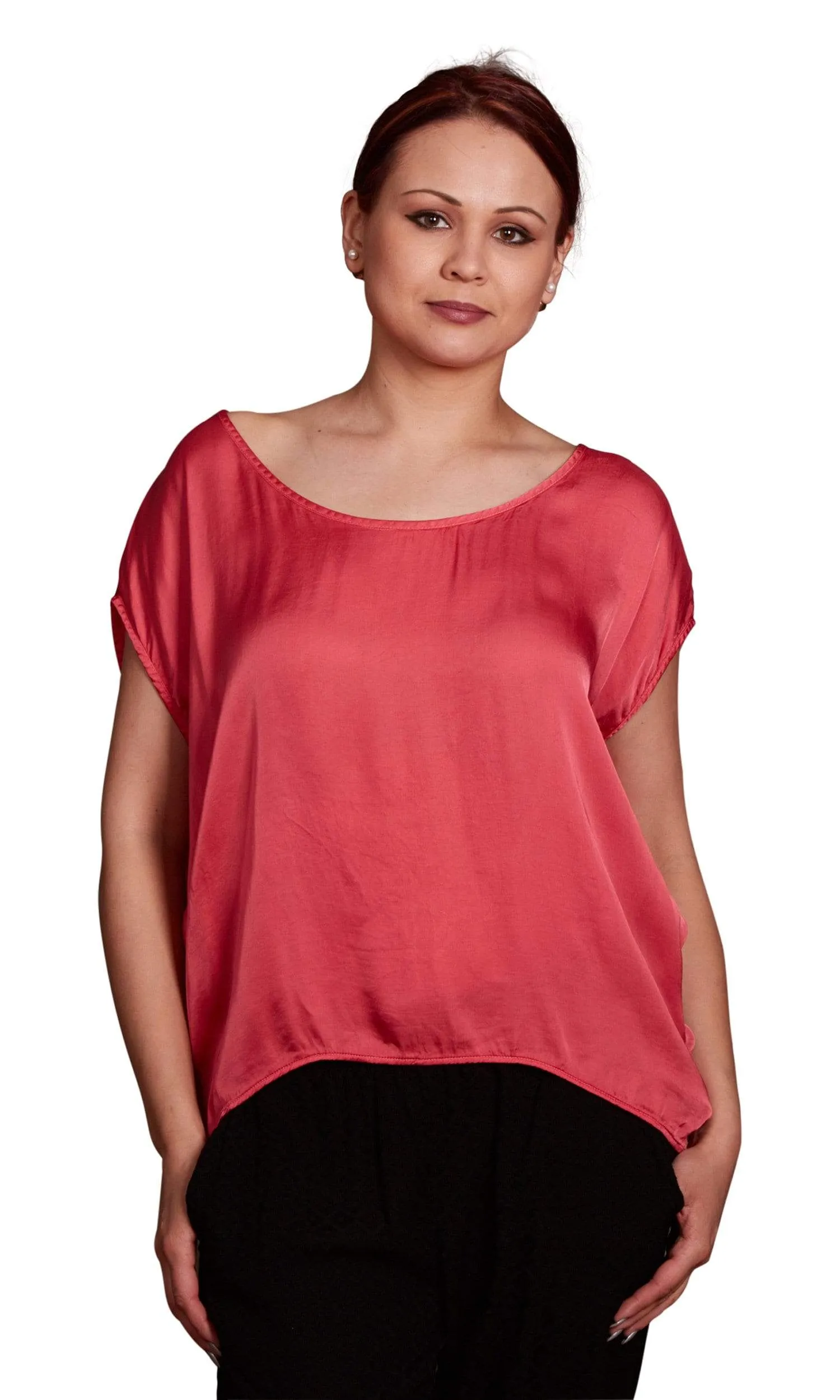 Velvet by Graham & Spencer Melinda Satin Short Sleeve Top