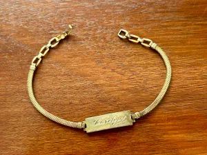 Vintage Forstner 1/20 12k Yellow Gold Filled ID Bracelet CAROLYN