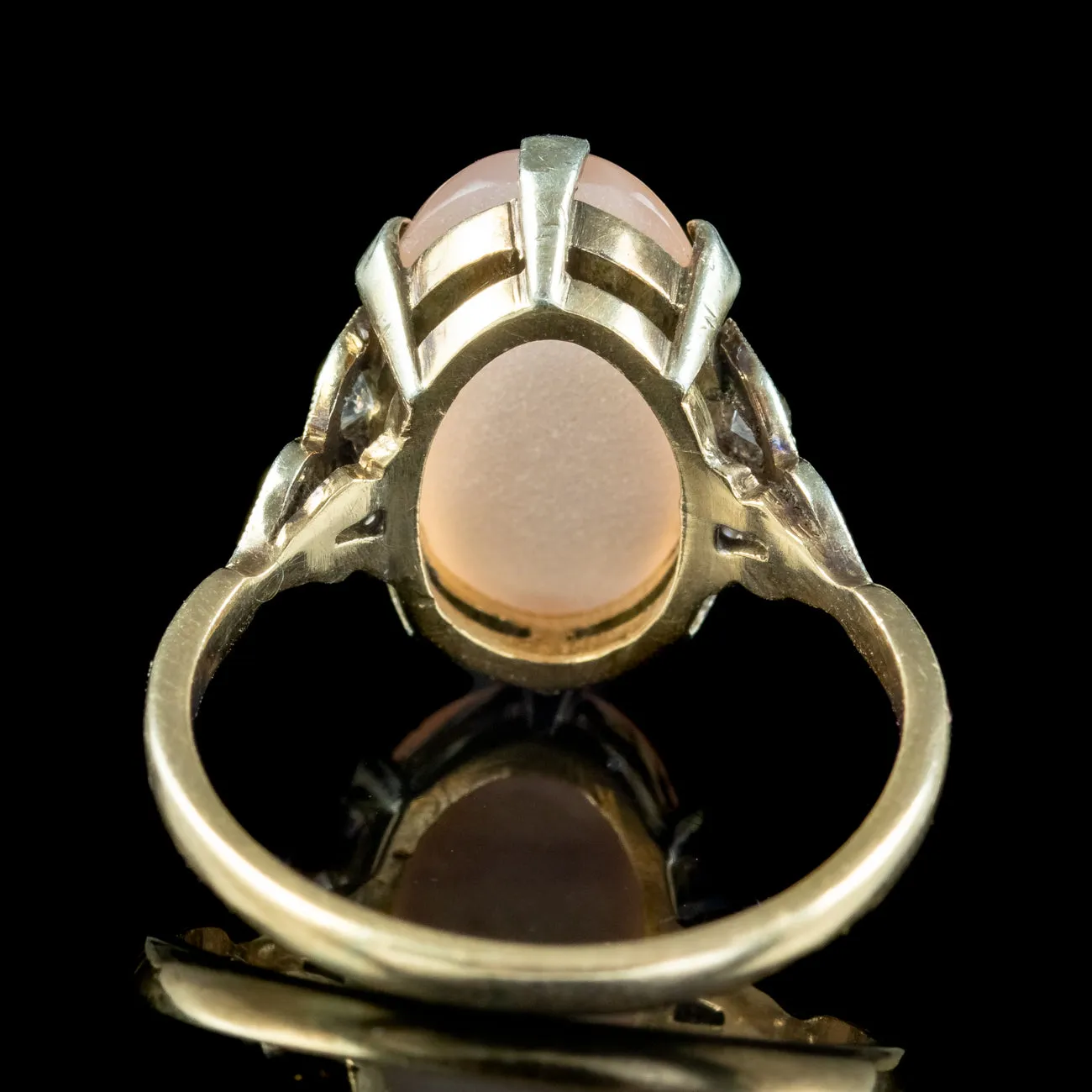 Vintage Peach Moonstone Spinel Ring Dated 1949