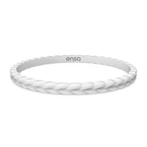 Weave Stackable Silicone Bracelet - White