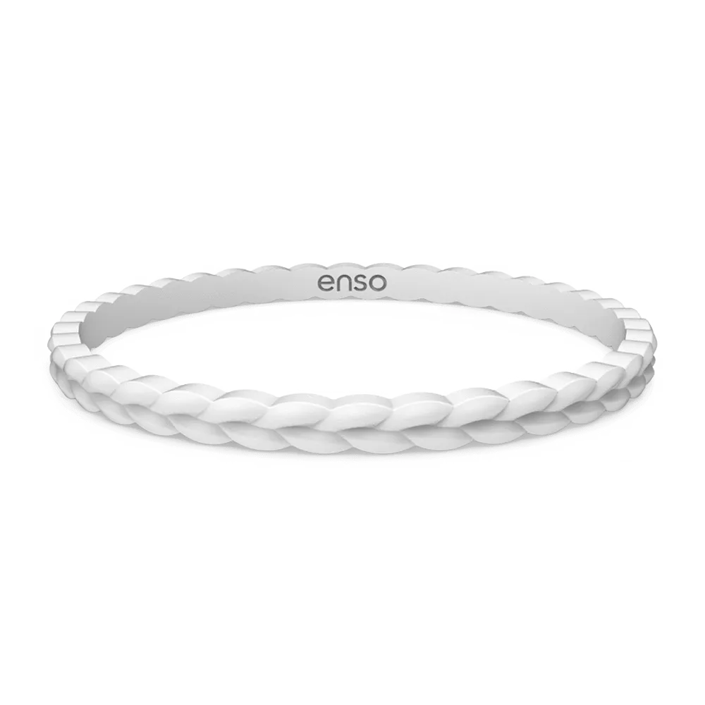 Weave Stackable Silicone Bracelet - White