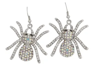 Wicked Gems Silver Spider Earrings Costume Jewelry Accessory